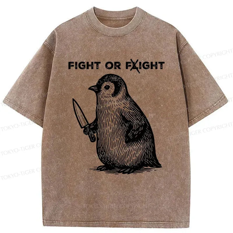 Funny Japanese Penguin Washed T-Shirt
