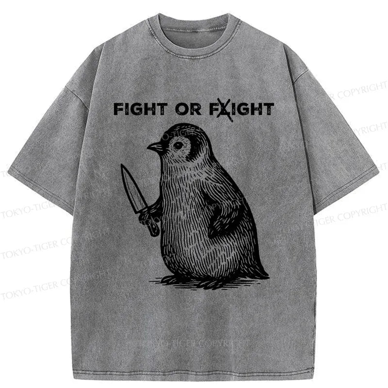 Funny Japanese Penguin Washed T-Shirt