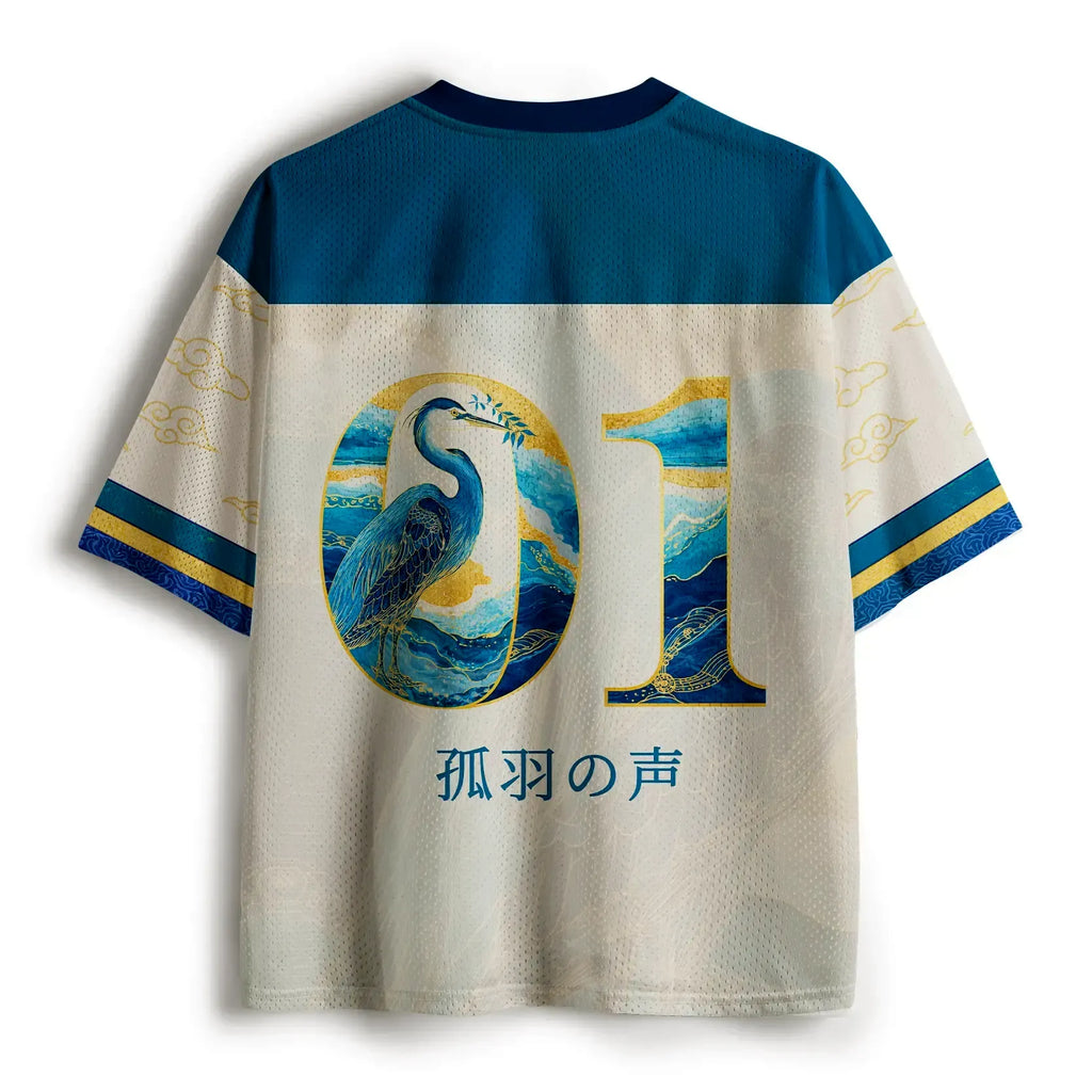 Kyoto-Lion The Silent Crane In Ink Mesh Jersey