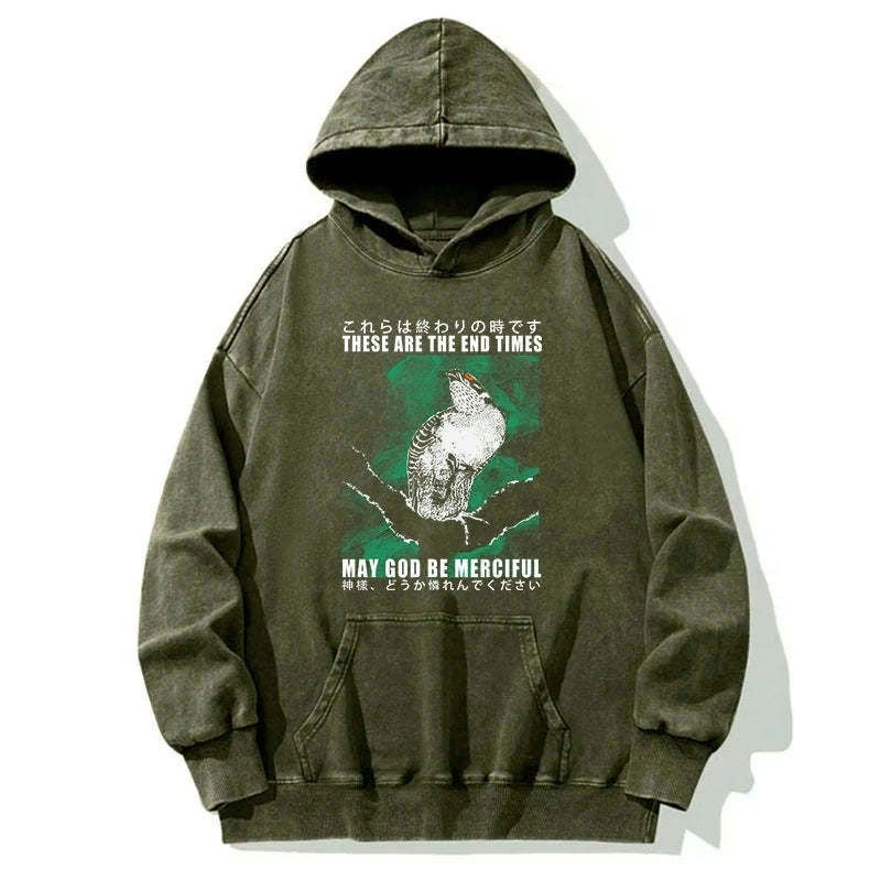 japanese bird washed hoodie for streetwear