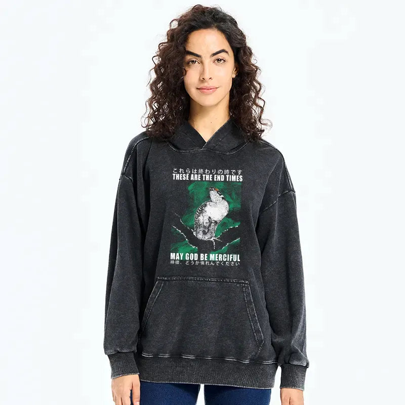 vintage japanese bird hoodie for daily wear