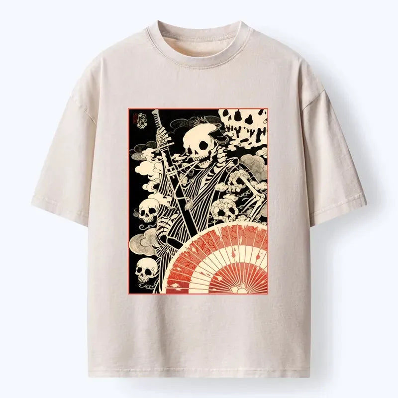 Japanese Samurai Skeleton Art T-Shirt