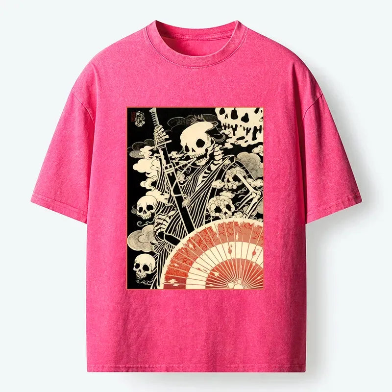 Japanese Samurai Skeleton Art T-Shirt