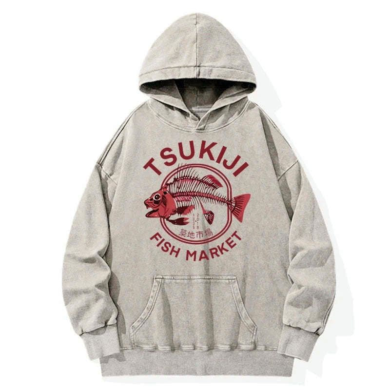 japanese fish market hoodie casual wear