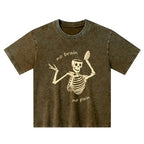 Kyoto-Lion Skeletons Feel No Pain Kids Washed T-Shirt