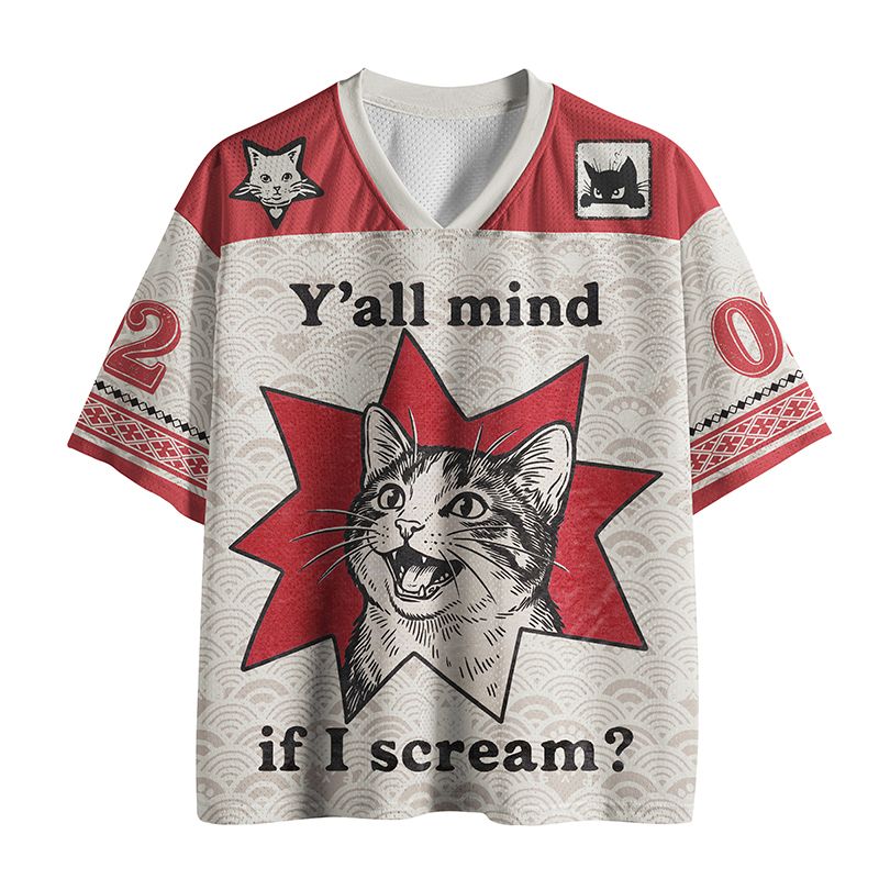 Kyoto-Lion Cat Needs To Scream Mesh Jersey