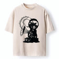 Kyoto-Lion Vintage Cat Phonograph Music Washed T-Shirt