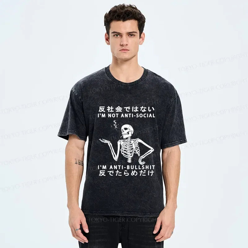 Kyoto Lion Funny Washed T-Shirt