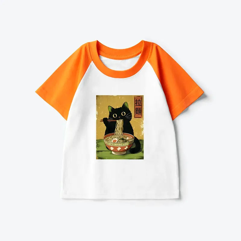 japanese ramen cat t-shirt gift idea