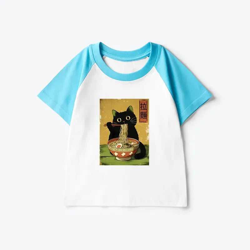 japanese ramen cat t-shirt gift idea