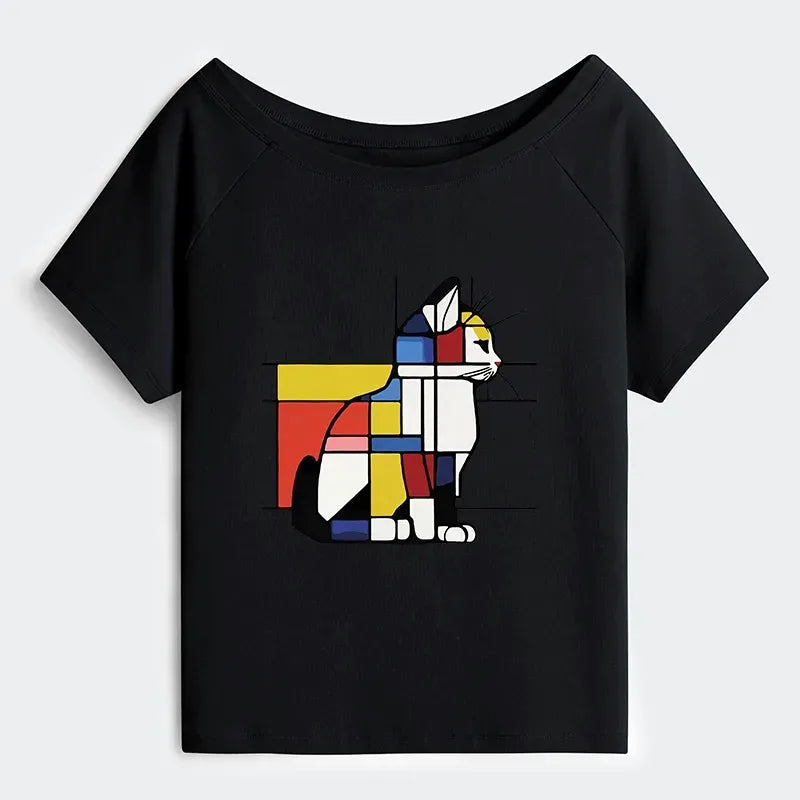 Kyoto Lion cat art shirt free shipping