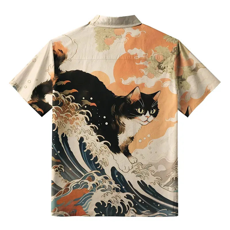 Vintage Japanese Cat Shirt Best Seller