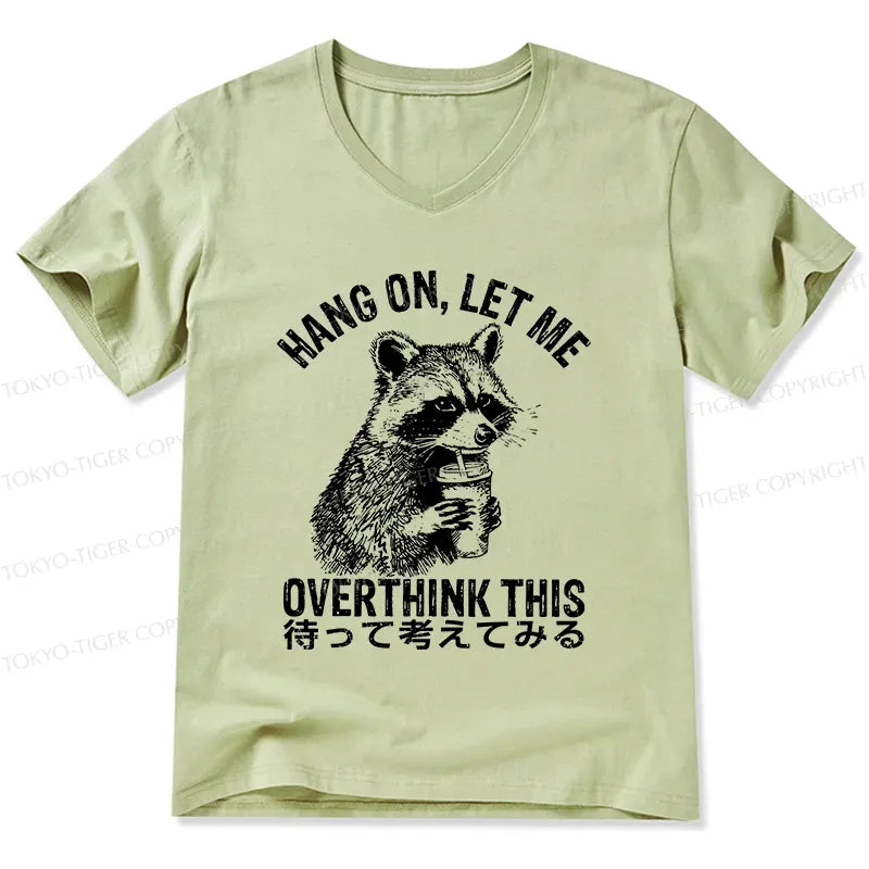 Funny Raccoon V-Neck T-Shirt for Daily Wear