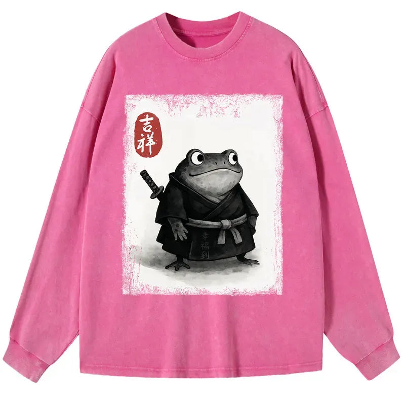 Retro Samurai Long Sleeve T-Shirt for Gift for Him