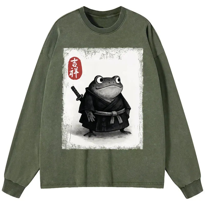 Retro Samurai Long Sleeve T-Shirt for Gift for Him
