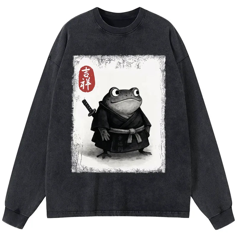 Retro Samurai Long Sleeve T-Shirt for Gift for Him