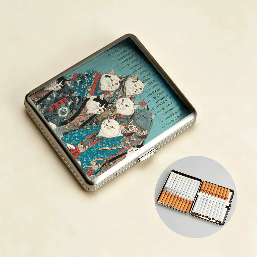 Japanese ukiyo-e cat cigarette case gift idea
