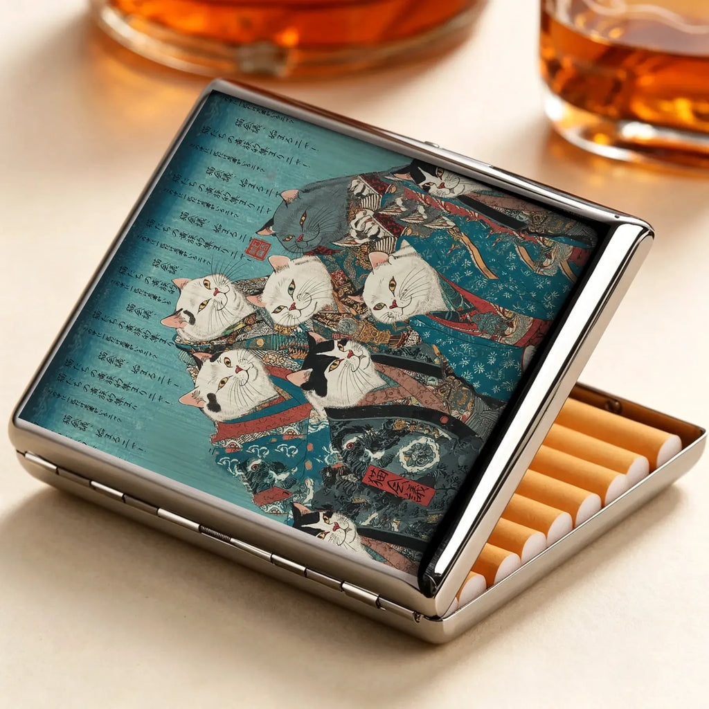 Kyoto-Lion Formal Gathering of Ukiyo-e Cat Nobles Cigarette Case