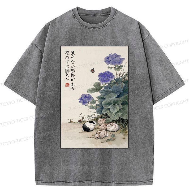 Kyoto Sakura Rabbit Washed Tee Free Shipping