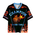 Kyoto-Lion Retro Flame Champion Basketball Mesh Jersey