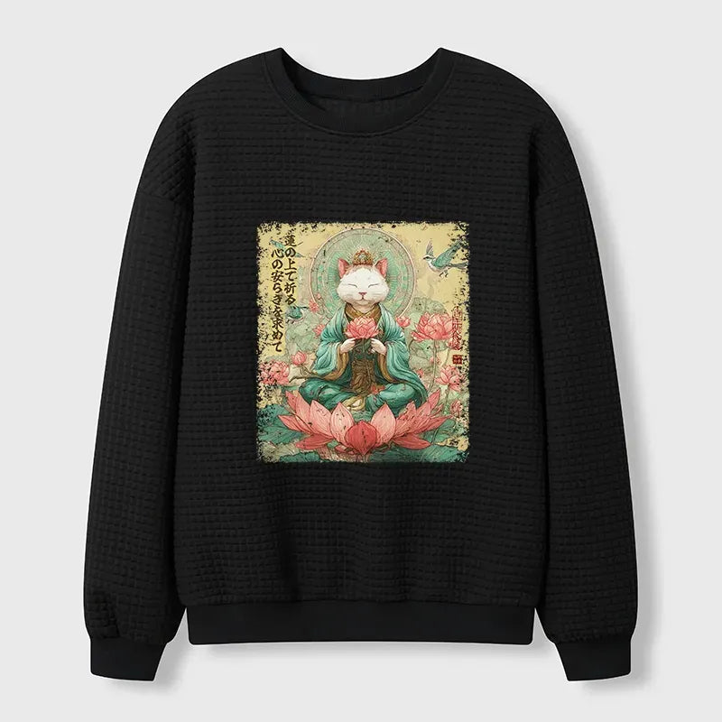 Japanese cat sweatshirt for daily wear