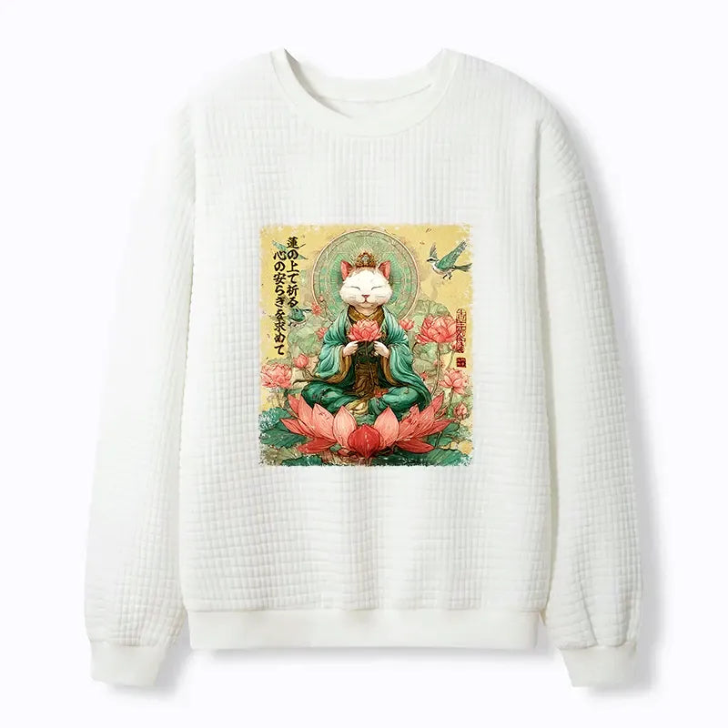 Japanese cat sweatshirt for daily wear
