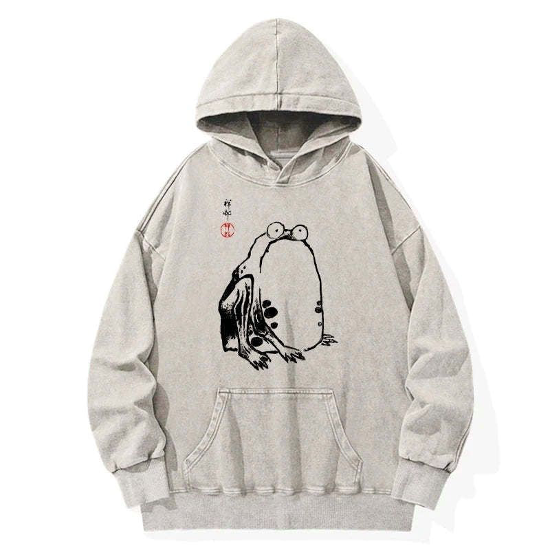 japanese grumpy frog hoodie for sale