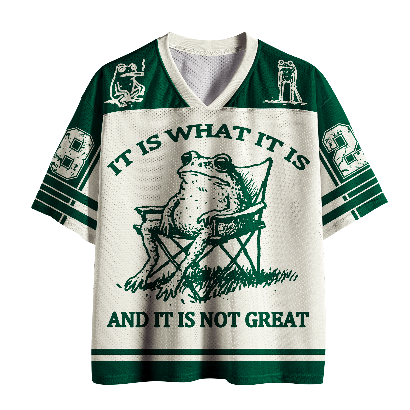 Kyoto-Lion 'It Is What It Is' Resigned Frog Mesh Jersey