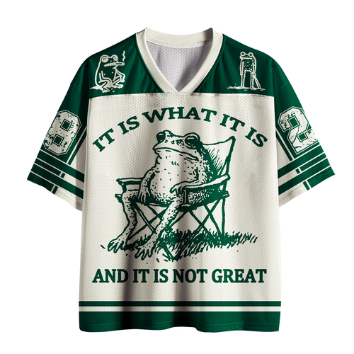 Kyoto-Lion 'It Is What It Is' Resigned Frog Mesh Jersey