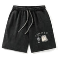 Kyoto-Lion Summer Cat Chills With A Fan Washed Shorts