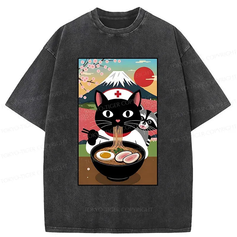Kyoto Cat Ramen T-Shirt Gift Idea