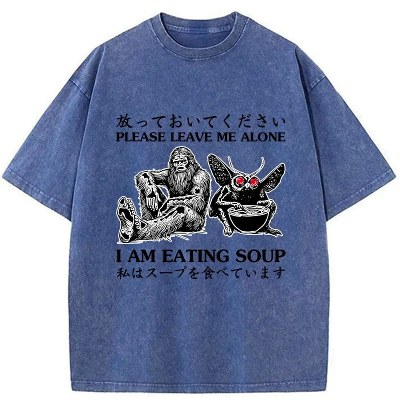 Kyoto-Lion Please Leave Me Alone Washed T-Shirt
