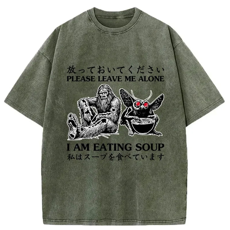 Kyoto-Lion Please Leave Me Alone Washed T-Shirt