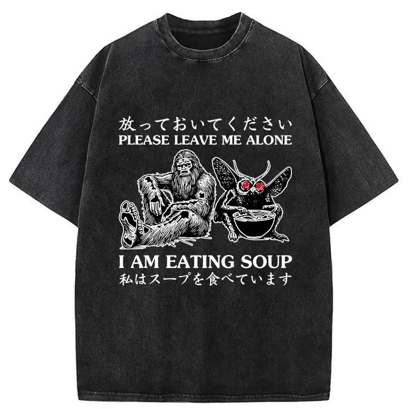 Kyoto-Lion Please Leave Me Alone Washed T-Shirt