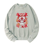 Kyoto-Lion Japanese Kitsune Mask Washed Sweatshirt