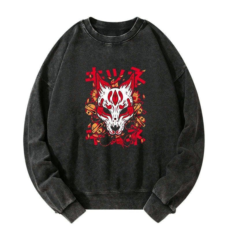 Comfortable Japanese Kitsune Mask Sweatshirt
