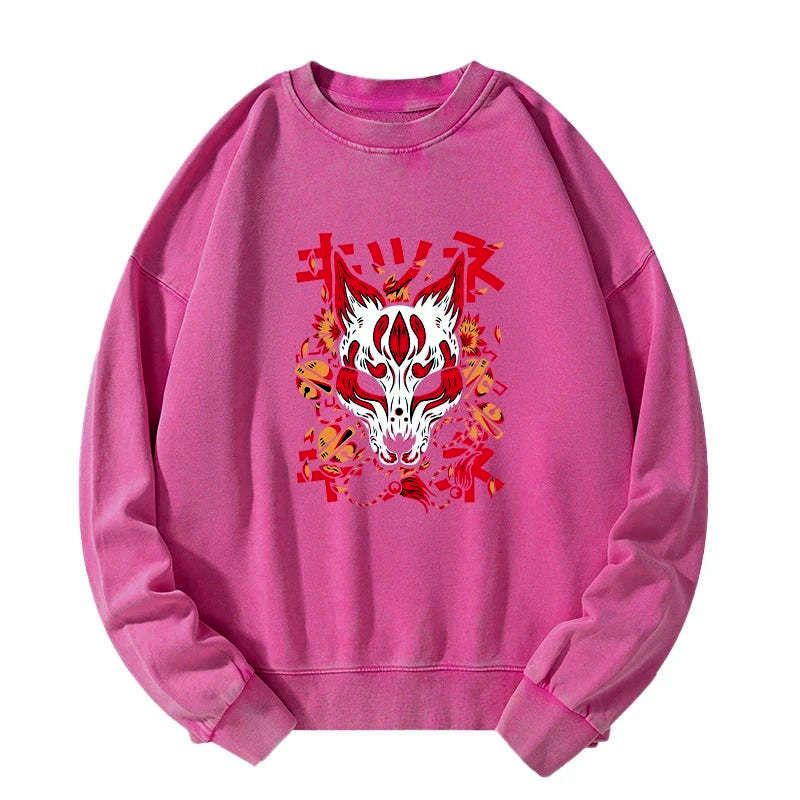 Japanese Kitsune Mask Sweatshirt for Daily Wear