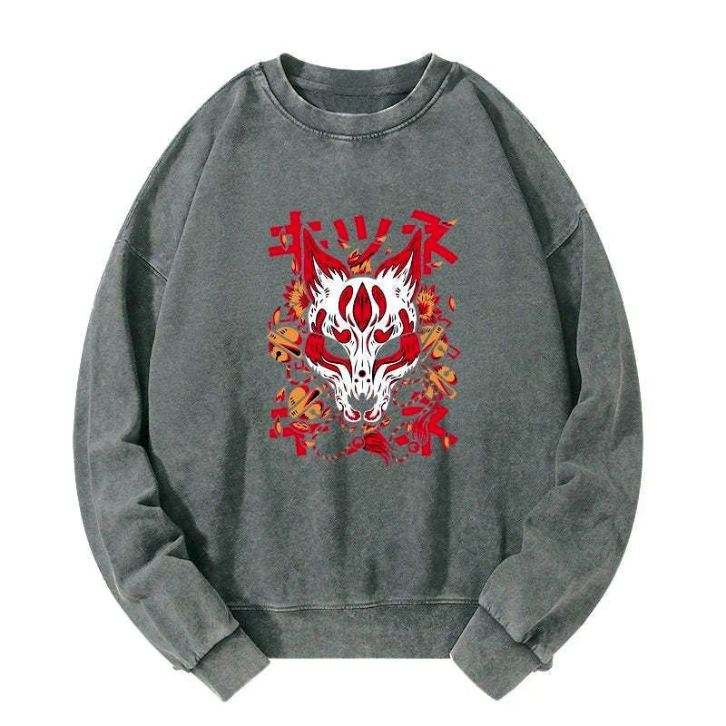 Japanese Kitsune Mask Sweatshirt for Daily Wear