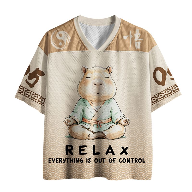 Kyoto-Lion Zen Capybara Fun Mesh Jersey