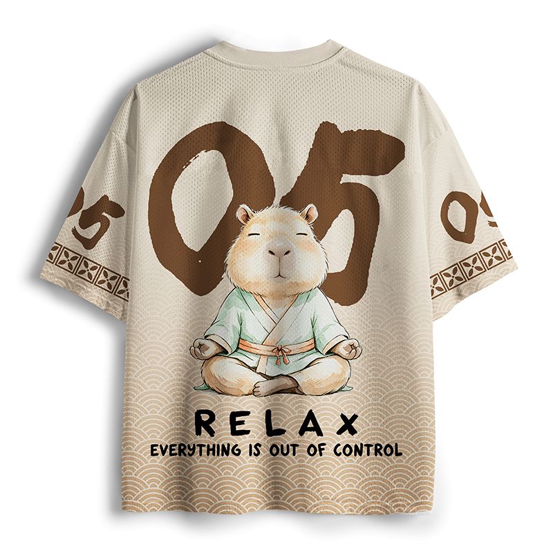 Kyoto-Lion Zen Capybara Fun Mesh Jersey