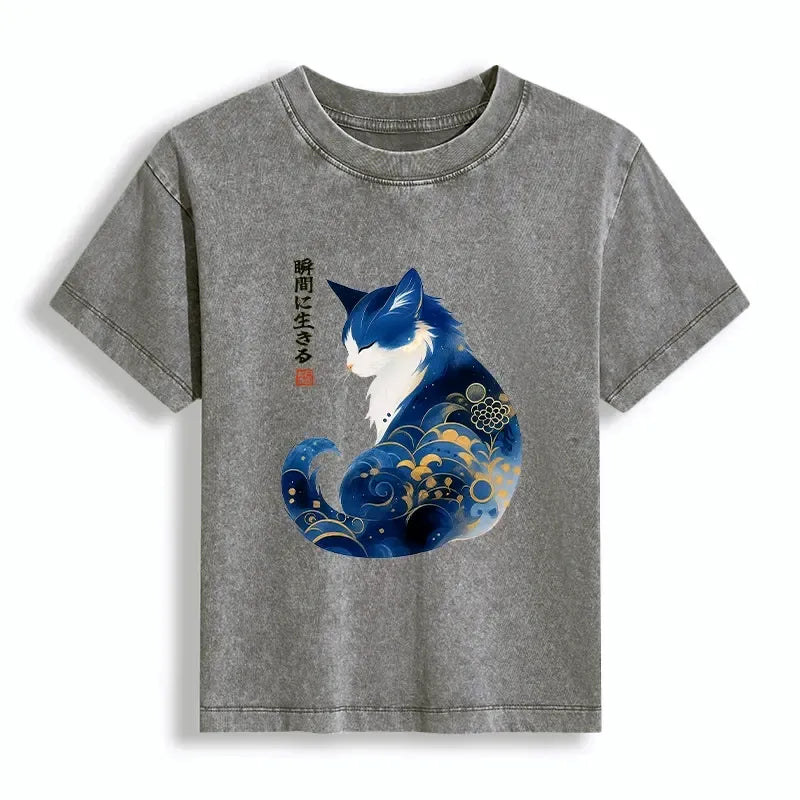 Retro Cat T-Shirt for Summer Vacation