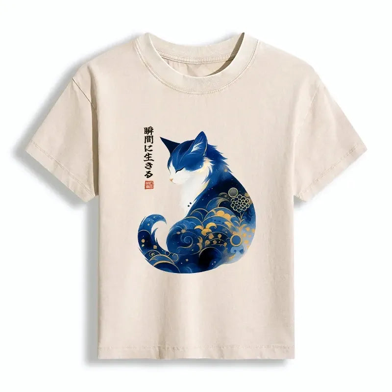 Japanese Retro Cat T-Shirt for Women
