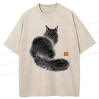 Vintage Ukiyo-e Cat T-Shirt for Streetwear