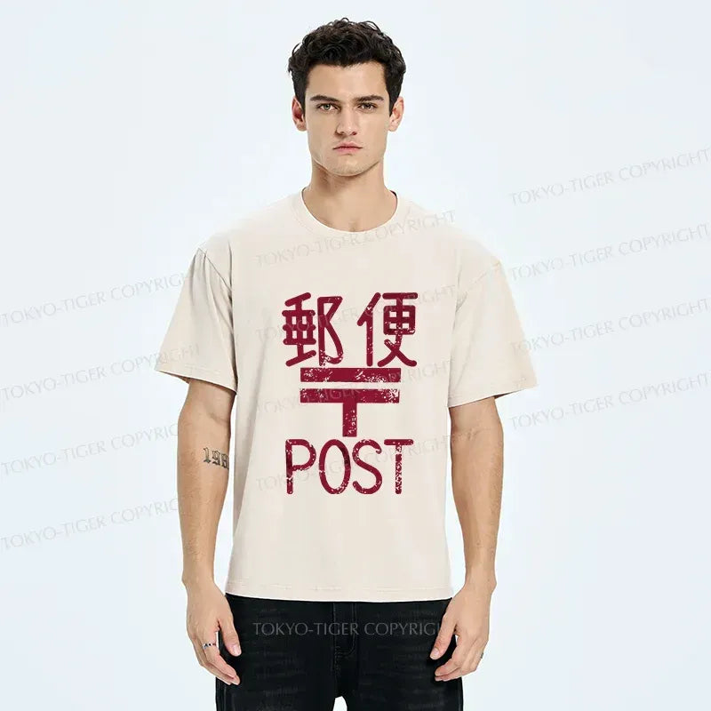 Japanese Kyoto Lion Washed T-Shirt for Daily Wear