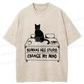 Cat theory washed t-shirt on sale