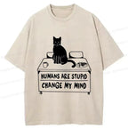 Cat theory washed t-shirt on sale