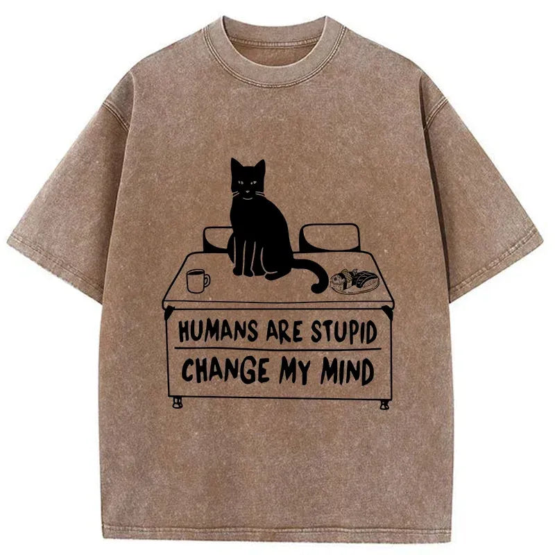 Cat theory washed t-shirt on sale