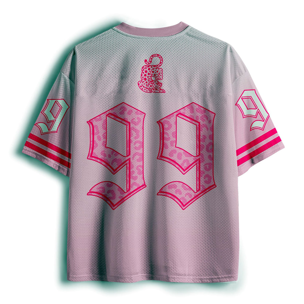 Leopard Mesh Jersey for Summer Vacation