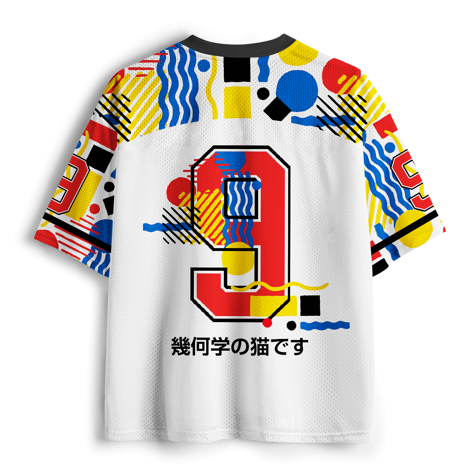 Geometric Cat Mesh Jersey for Daily Wear