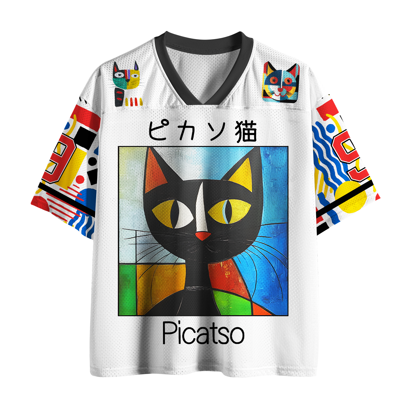 Kyoto-Lion Geometric Picasso Cat Mesh Jersey